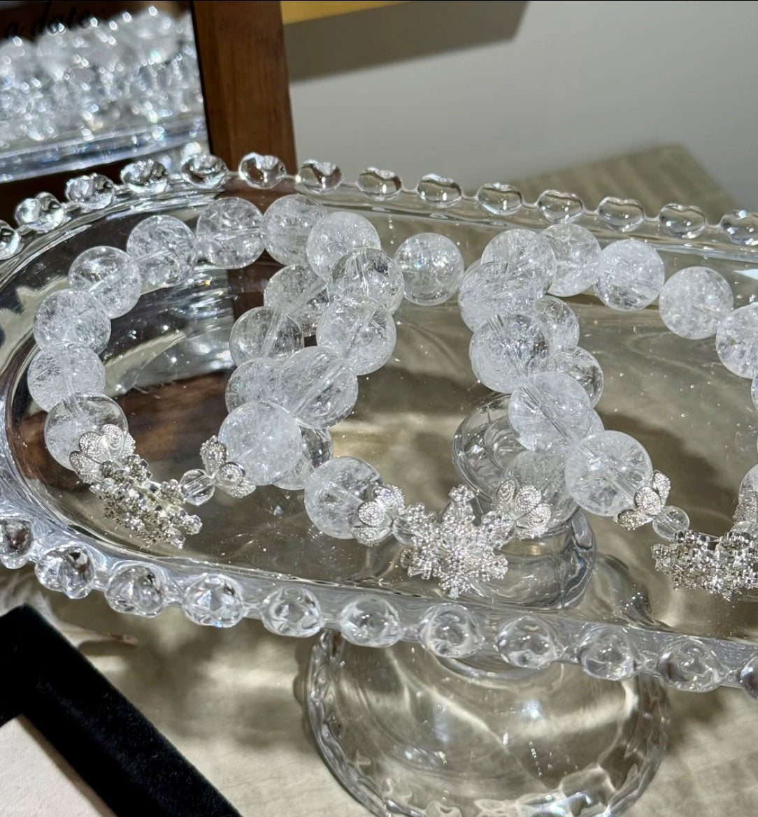 Natural White Azeztulite Crystal Bracelet | 17-18mm Original Design
