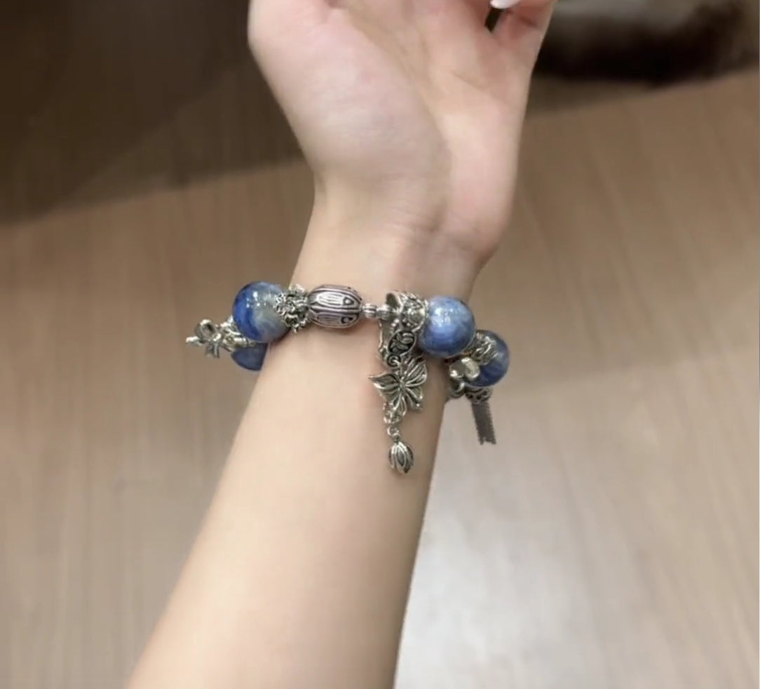 Limited Edition Natural Blue Kyanite Crystal Bracelet | Original Royal Blue Design