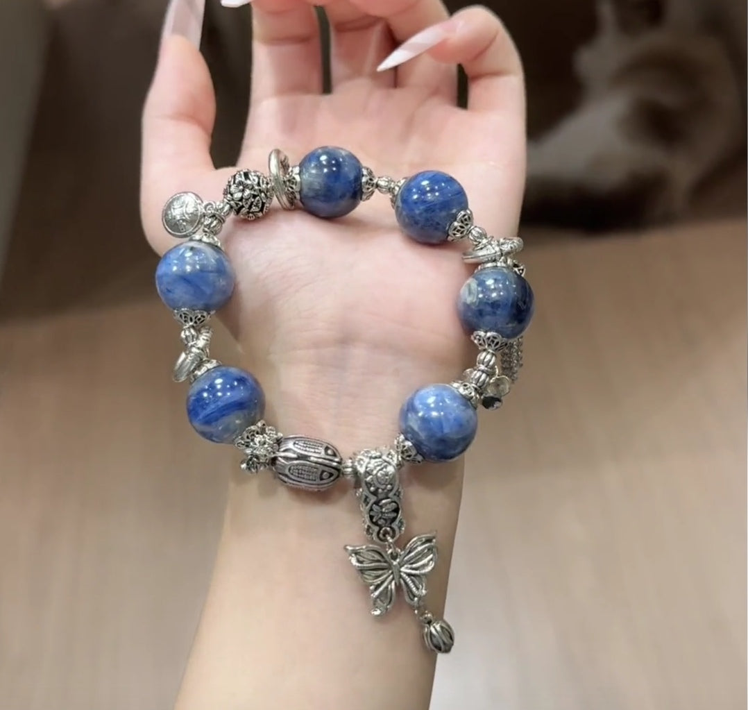 Limited Edition Natural Blue Kyanite Crystal Bracelet | Original Royal Blue Design