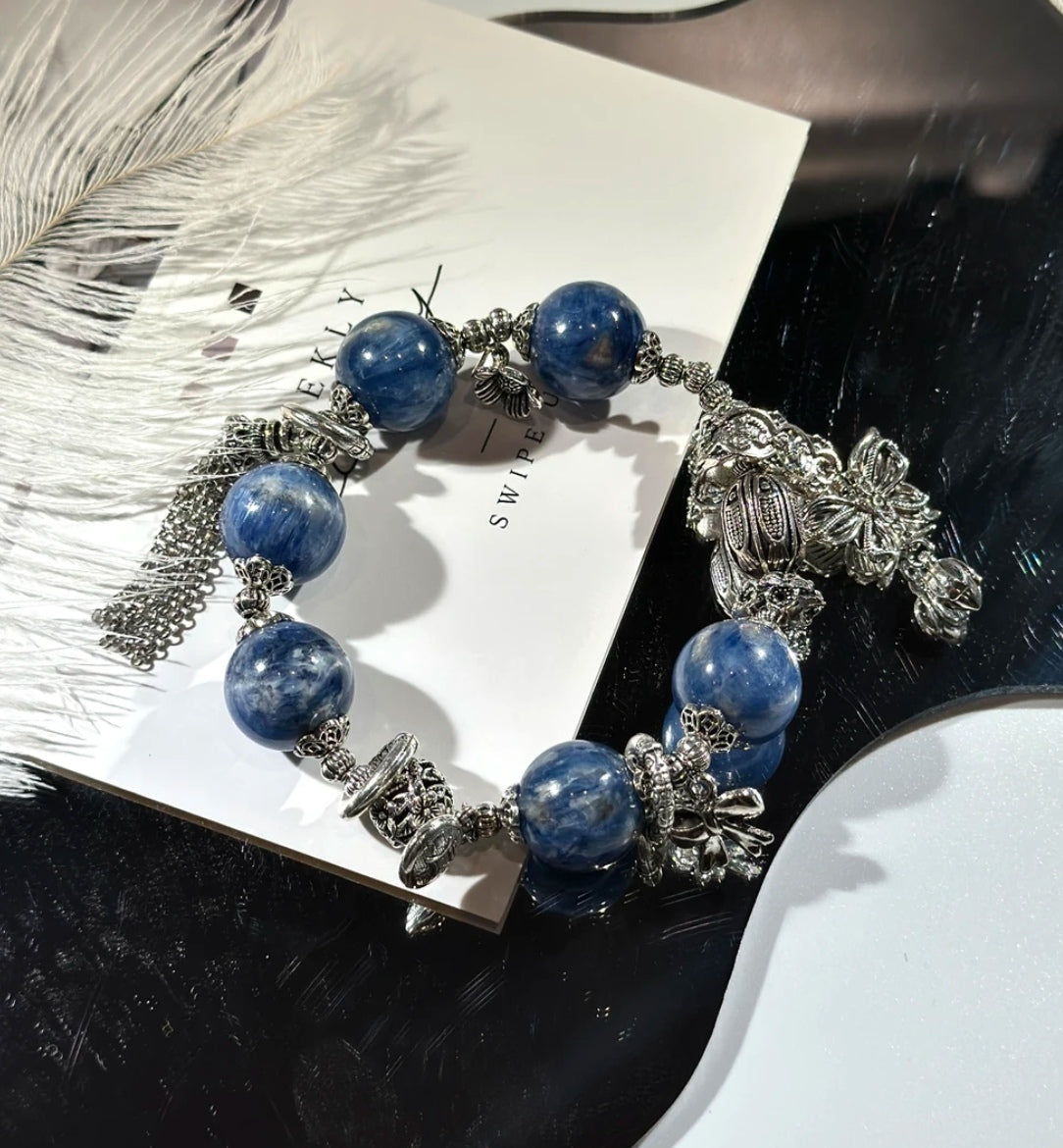 Limited Edition Natural Blue Kyanite Crystal Bracelet | Original Royal Blue Design