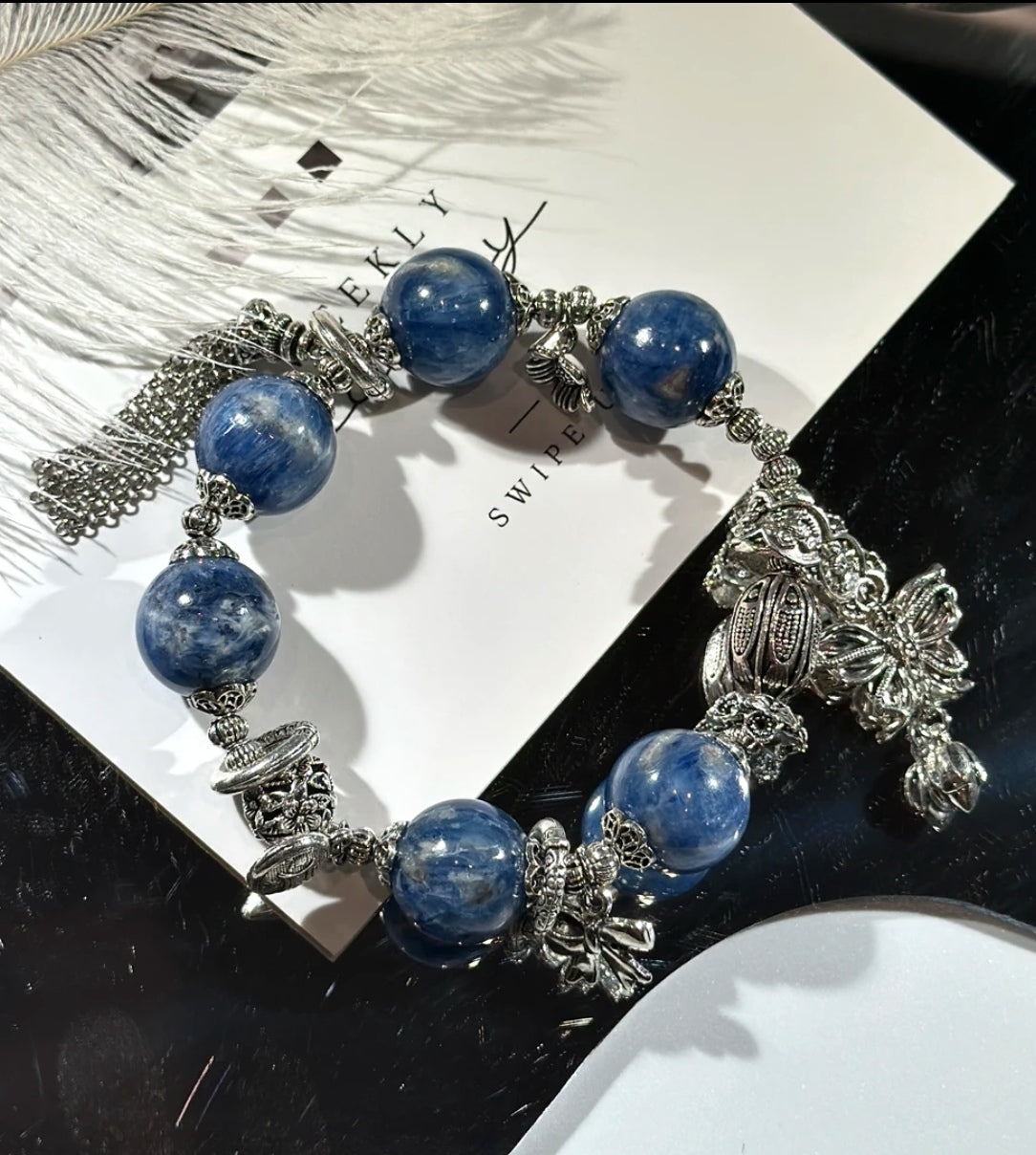 Limited Edition Natural Blue Kyanite Crystal Bracelet | Original Royal Blue Design