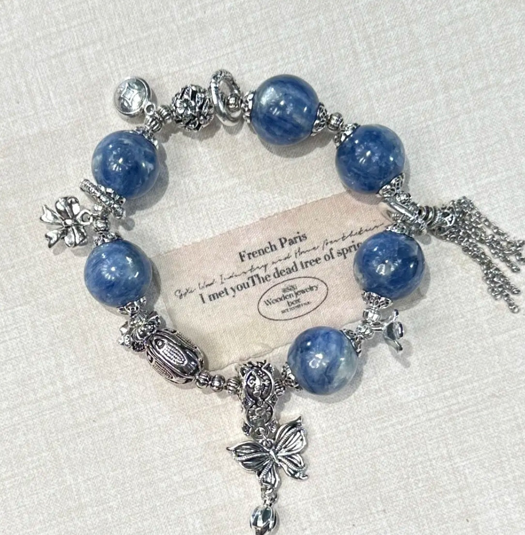 Limited Edition Natural Blue Kyanite Crystal Bracelet | Original Royal Blue Design