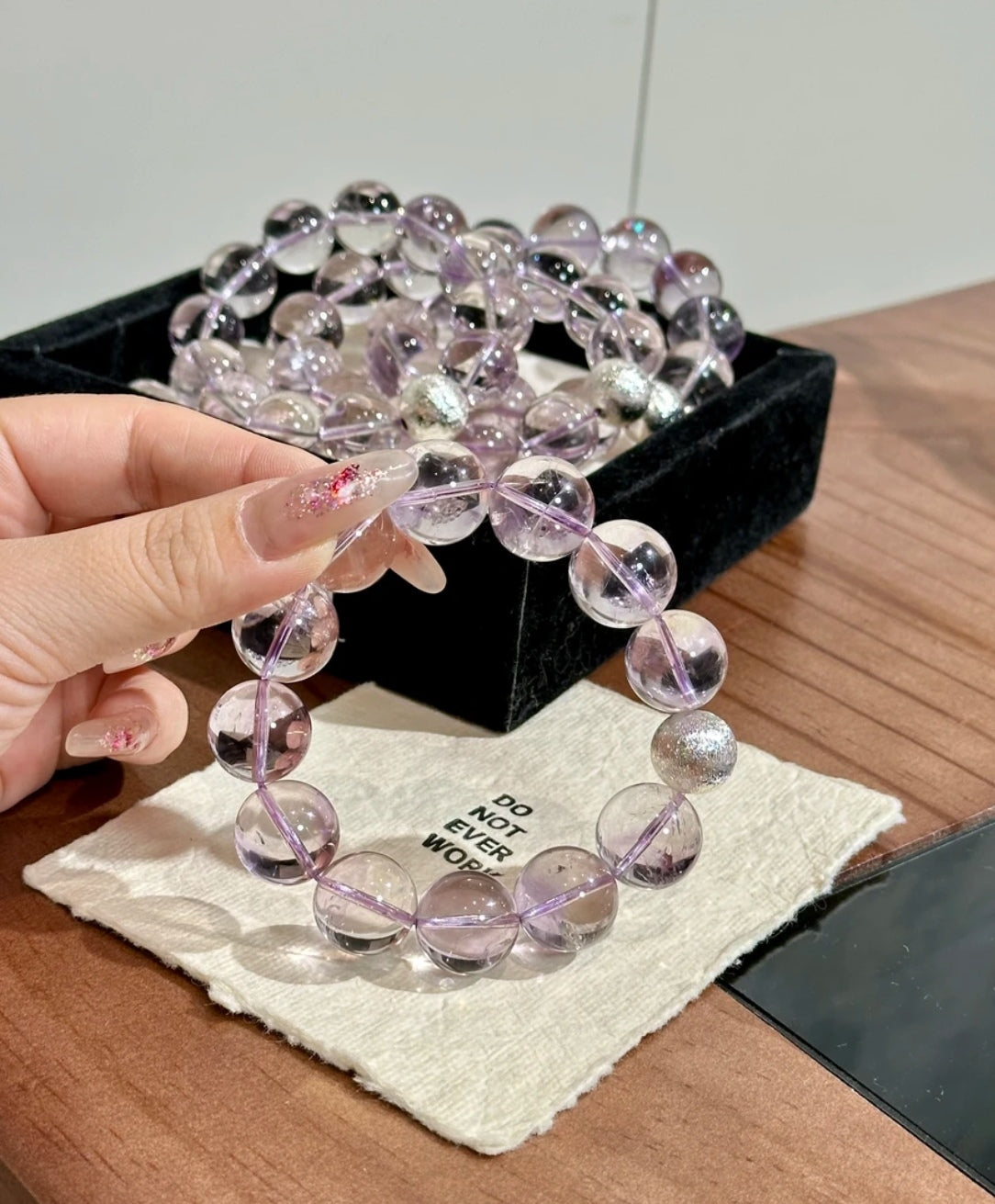 Natural Bolivian Amethyst Crystal Bracelet | 16-17mm Original Design