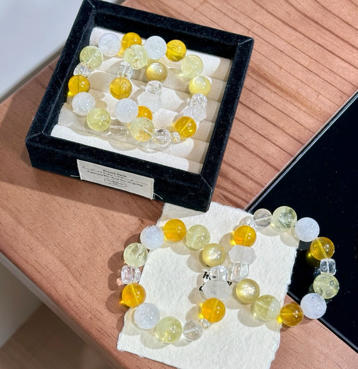 Natural Citrine, Yellow Fluorite & Gold Lepidolite Bracelet | 14-15mm Original Design