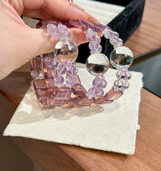 Natural Amethyst Crystal Bracelet | Original Design