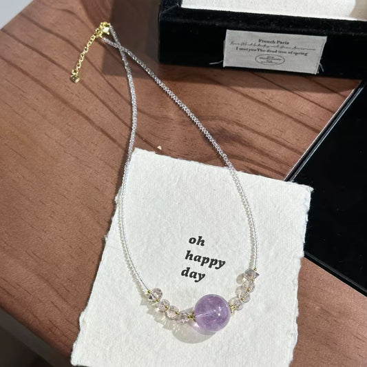 Natural Amethyst Crystal Necklace | Original Design