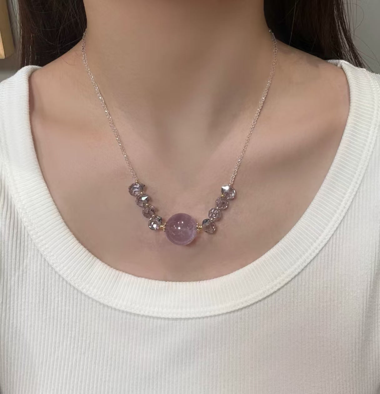 Natural Amethyst Crystal Necklace | Original Design