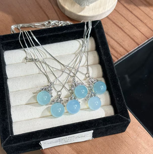 Natural Aquamarine Crystal Pendant Necklace | Original Design