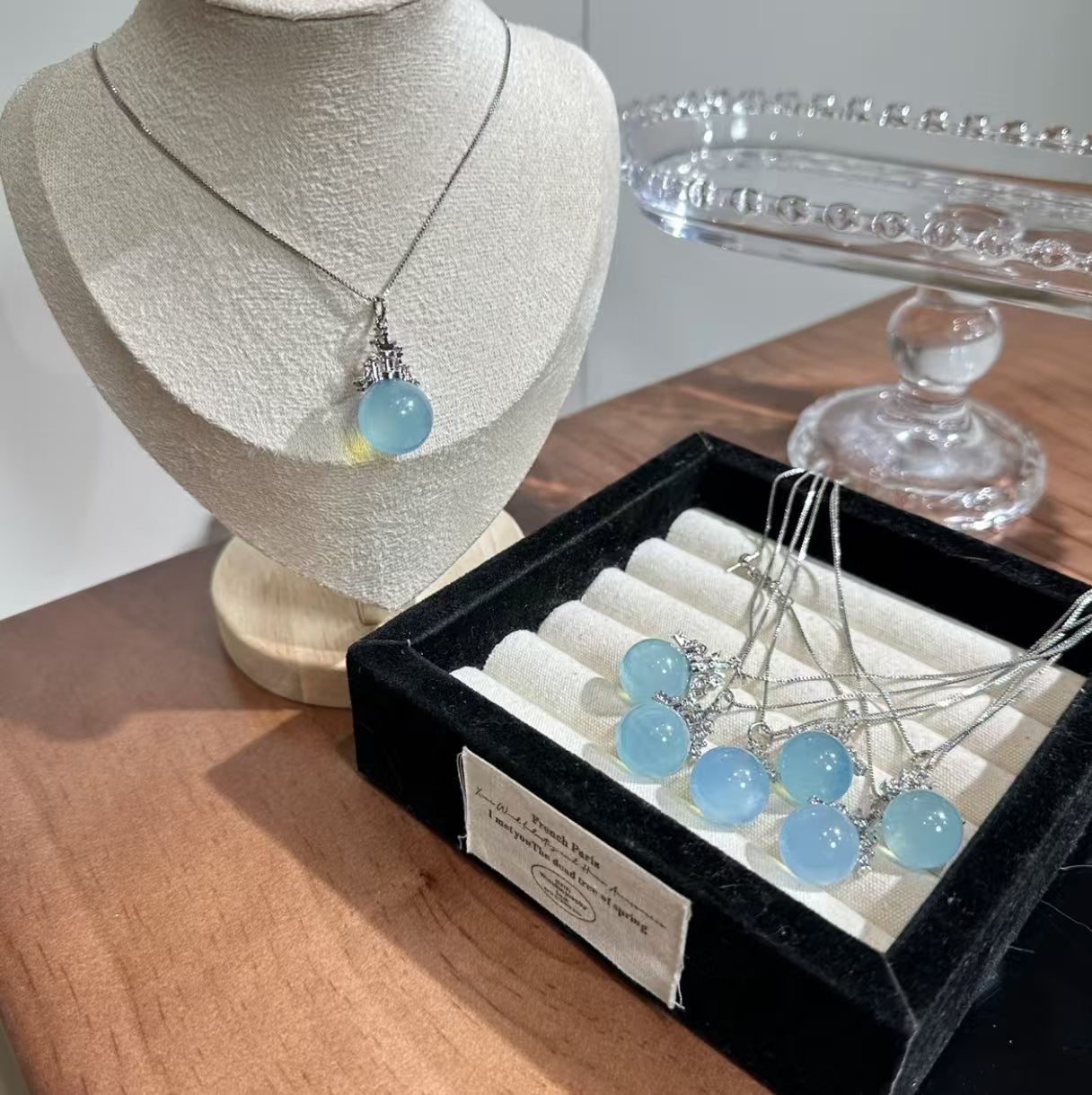 Natural Aquamarine Crystal Pendant Necklace | Original Design