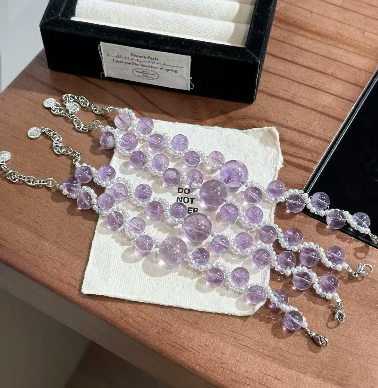 Natural Bolivian Amethyst Bracelet | 16-17mm Focal & 10-11mm Original Design