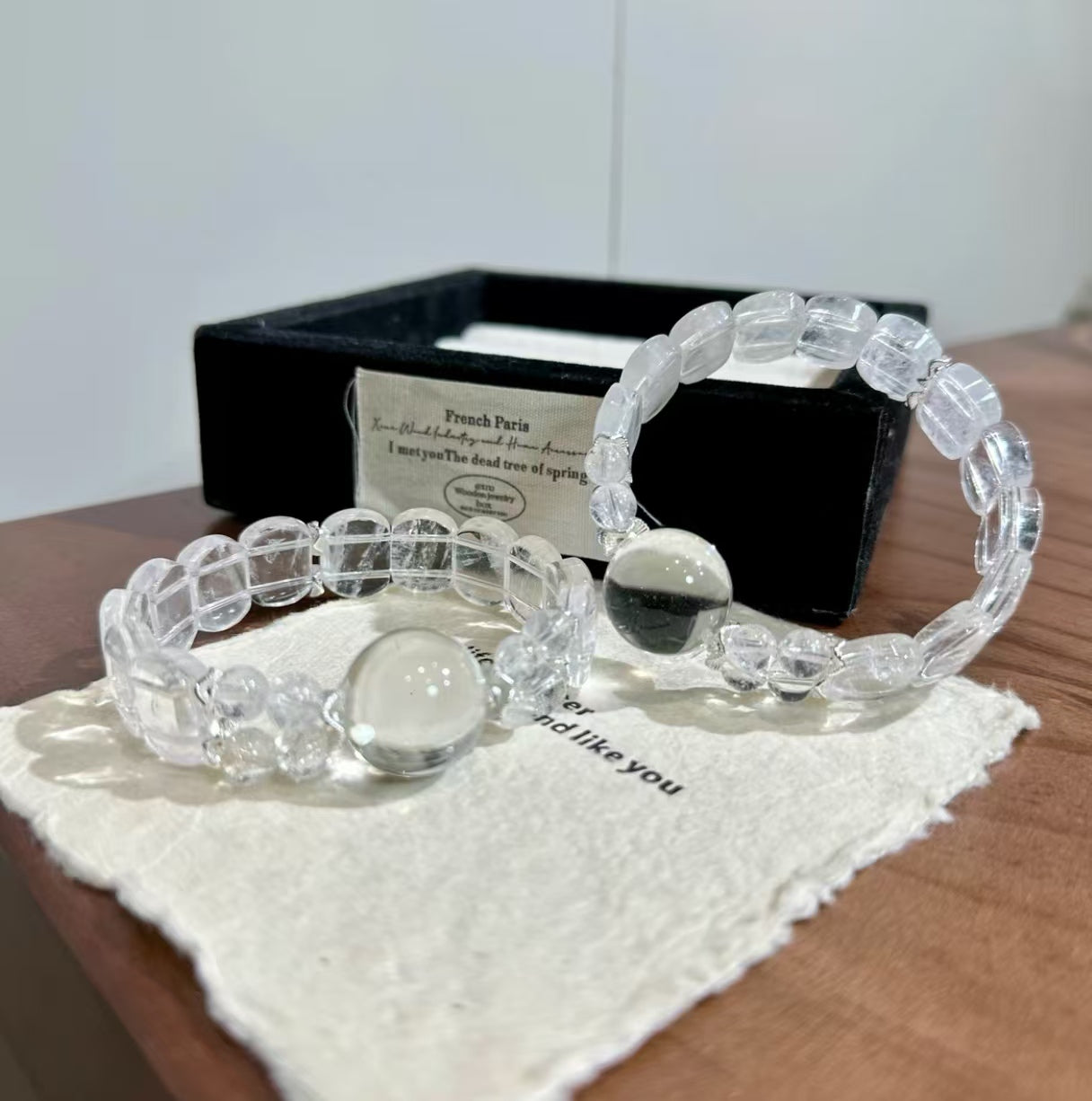 Natural High-Grade Snowflake Phantom Crystal Bracelet | 16-17mm Original Design