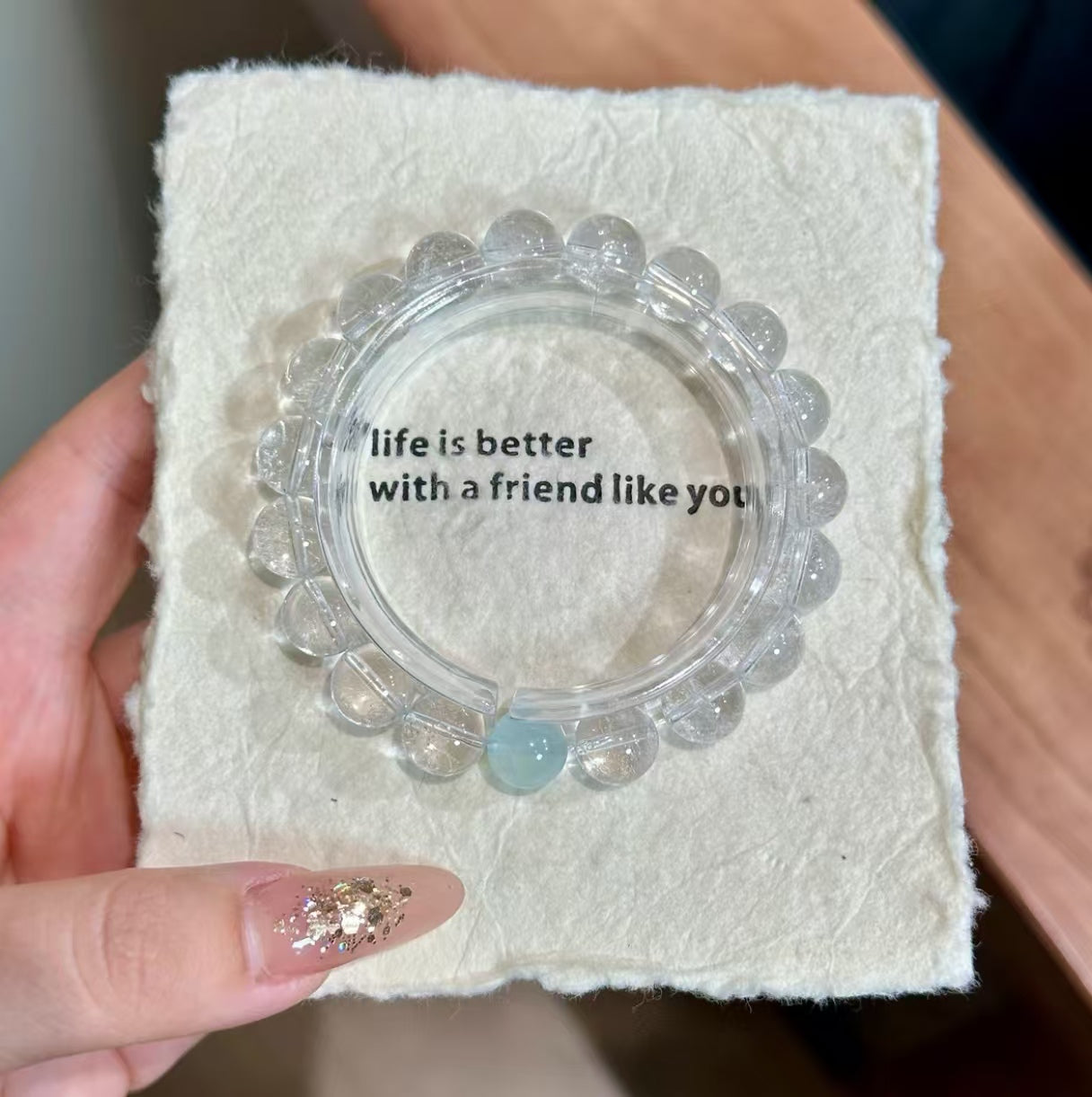 Natural Aquamarine & White Azeztulite Bracelet | 10-11mm Original Design