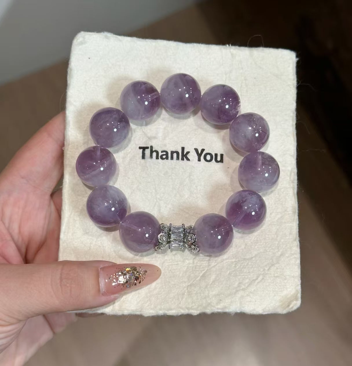 Natural Purple Cactus Crystal Bracelet | 17-18mm Original Design