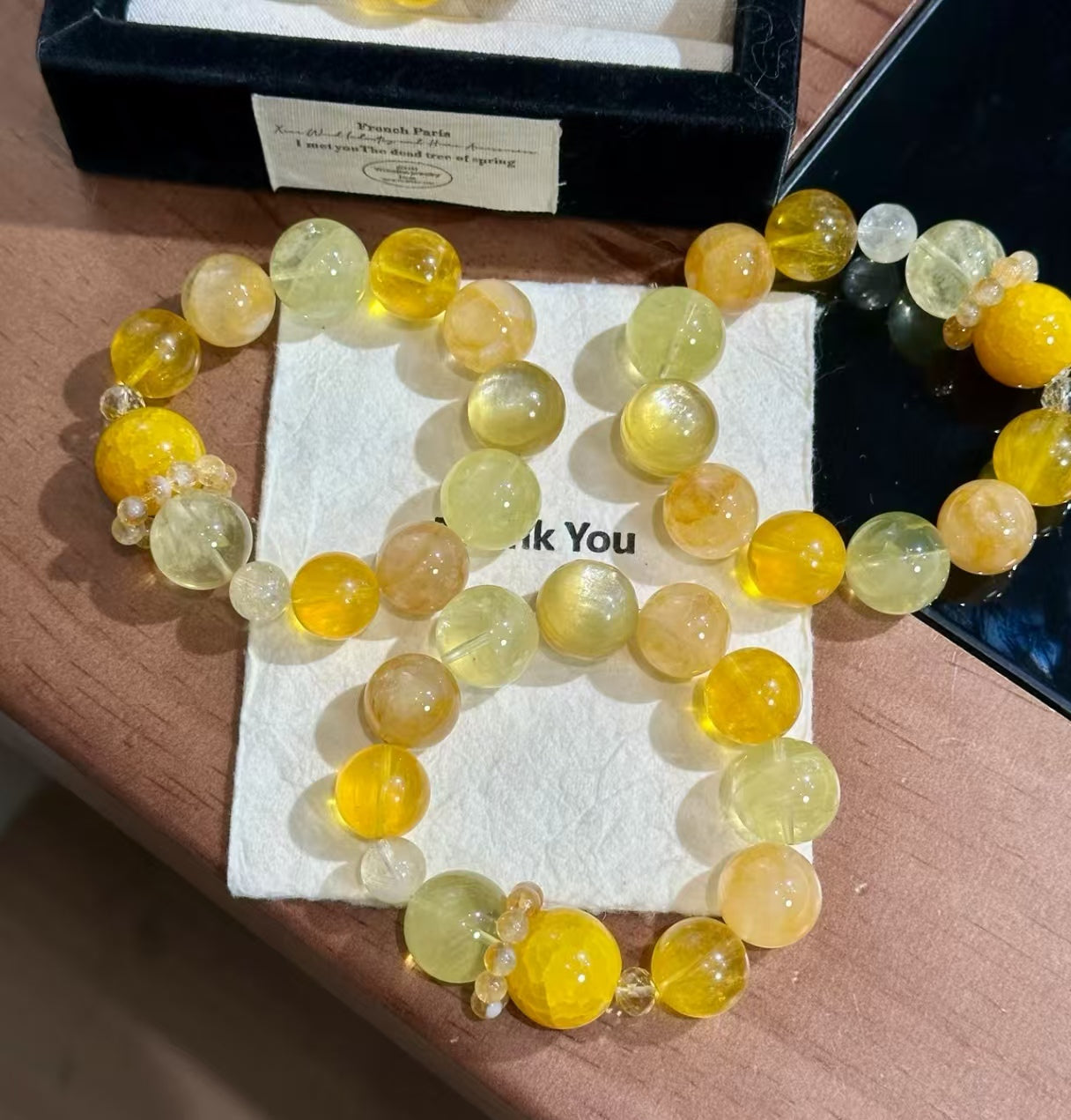 Natural Citrine, Fluorite & Agate Crystal Bracelet | 17mm Original Design Healing Jewelry