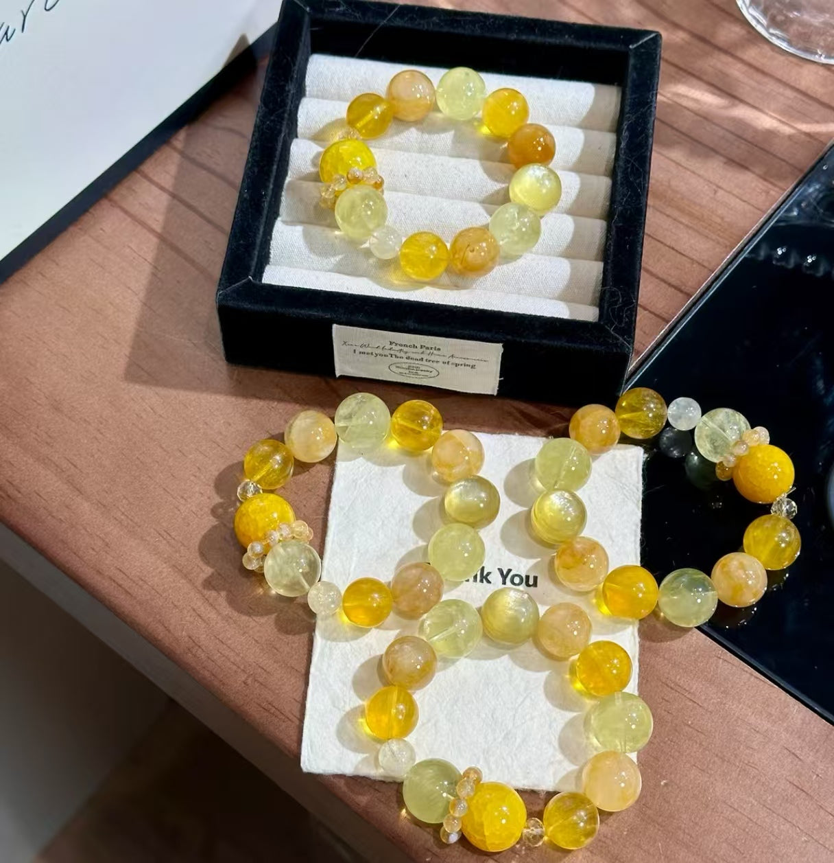 Natural Citrine, Fluorite & Agate Crystal Bracelet | 17mm Original Design Healing Jewelry