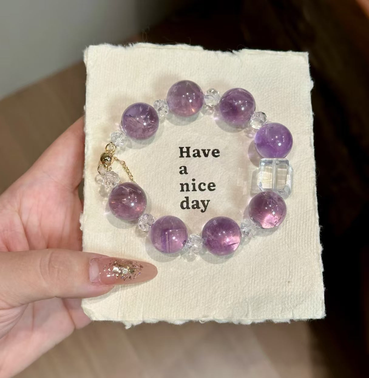 Natural Bolivian Amethyst Bracelet | 16-17mm Original Design
